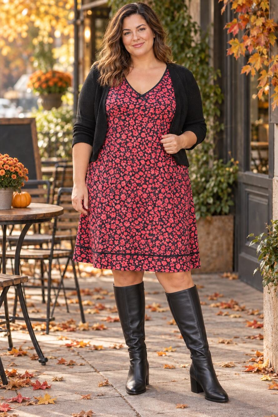 Floral Tank Dress XL Romantic Cottagecore Stretchy Knee Length